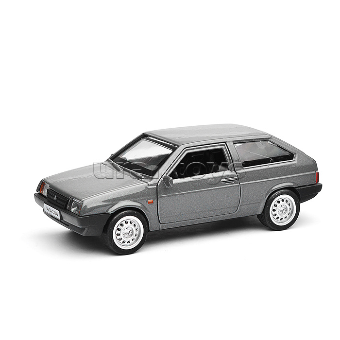 Машина металл LADA-2108 "Спутник" 12 см, (двери, багаж, серый) в коробке