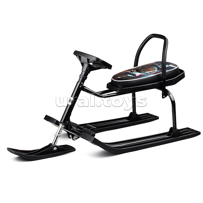 Игрушка Снегокат детский 204 "Вызов" разборный с высокой рамой и со спинкой (Космическое путешествие)