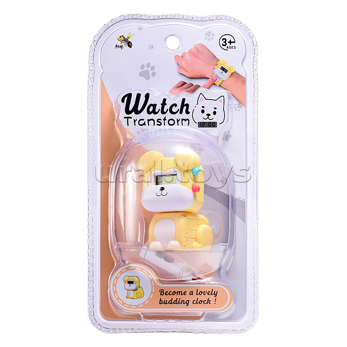 Игрушечные часы, на батарейках (цвет в ассортименте) на листе