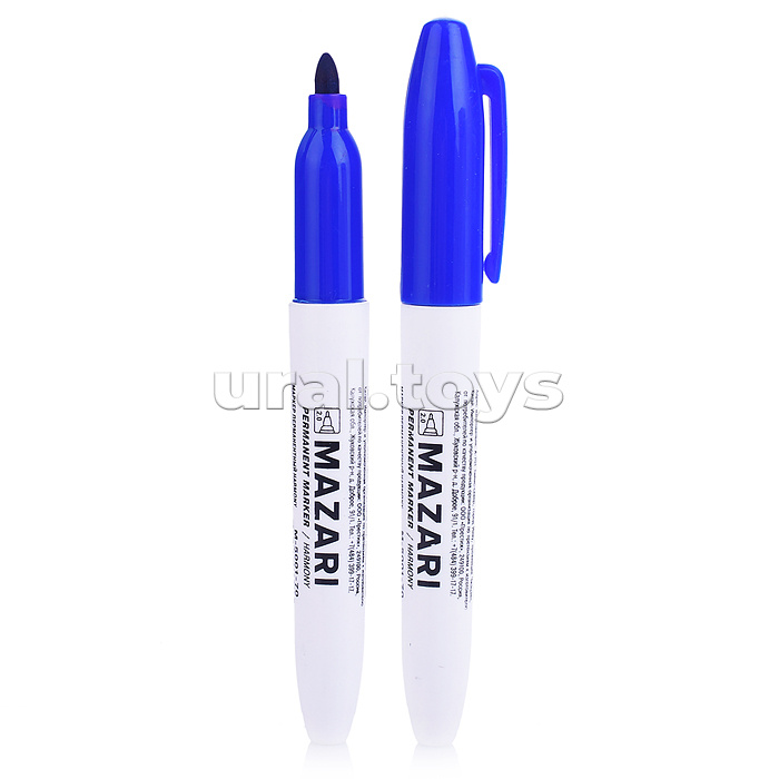 Маркер перманентный Harmony, синий, пулевидный наконечник, ширина линии письма 2мм, картонная упаковка