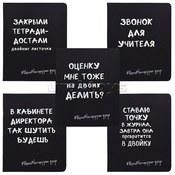 Тетрадь 48л. клетка "Школьные Фразы" А5 скрепка