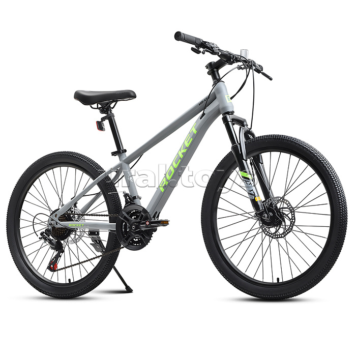 Велосипед 24" Rocket MP-400, цвет серый/зеленый, размер 13"