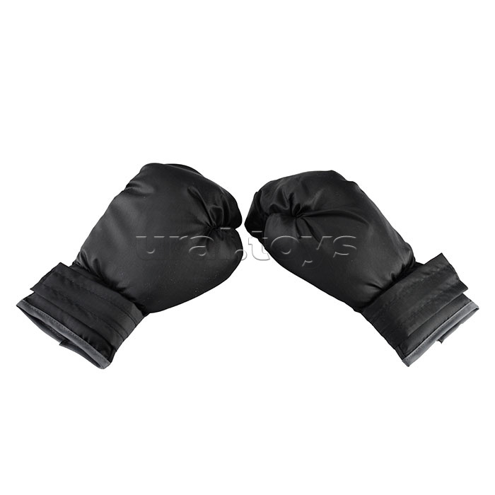 Набор для бокса: груша 50см х Ø20см (оксфорд) с перчатками. Цвет черный-оранжевый, принт "BOOM!"