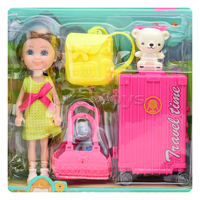 Кукла с аксессуарами, на листе