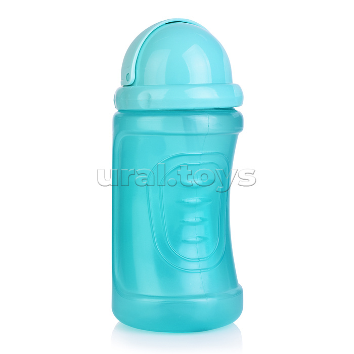 Поильник-непроливайка с силиконовой трубочкой, без ручек "Динозаврики" фиолетовый, 400 мл, 12+,