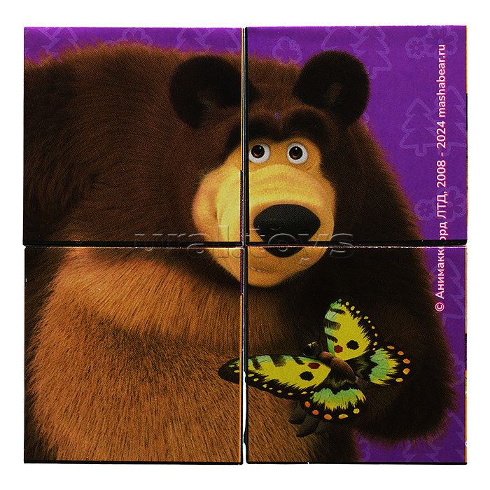 Кубики 4шт "Маша и Медведь" (Анимаккорд)