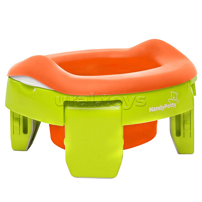 Горшок дорожный HandyPotty 3 в 1 лайм и вкладка оранжевая