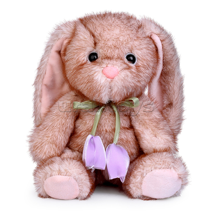 Мягкая игрушка "Заяц с бантиками-тюльпанами" 28 см