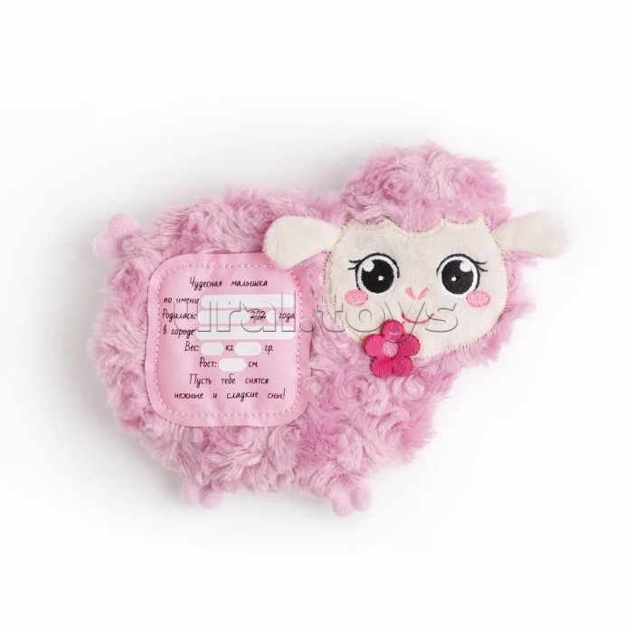 Игрушка 3 в 1 с вишнёвыми косточками (Овечка с метрикой)