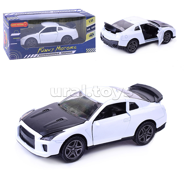 Белая инерционная машинка Купе die-cast,1:32, открывающиеся двери Белая инерционная машинка Купе die-cast,1:32, открывающиеся двери