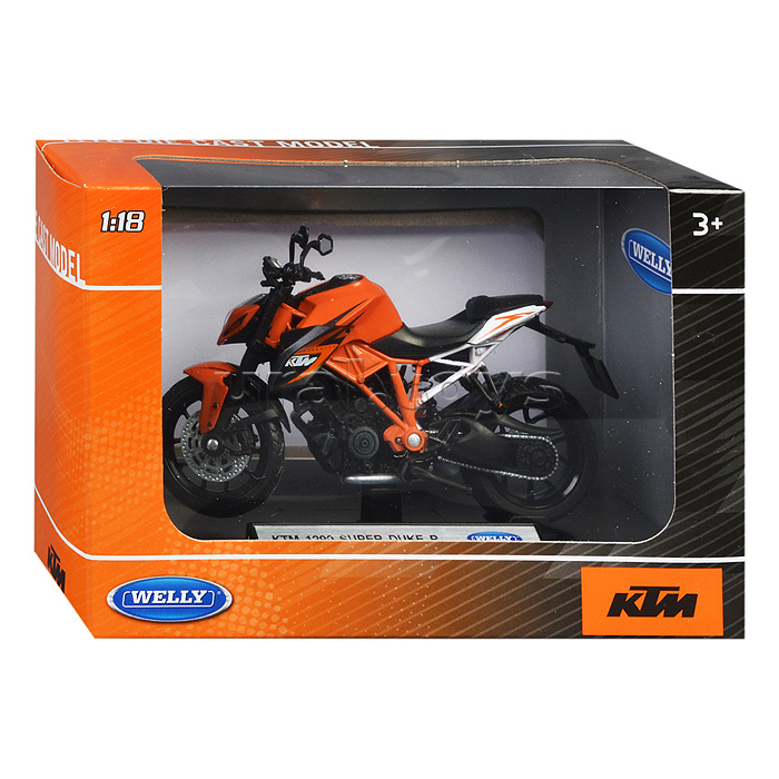 Мотоцикл 1:18 KTM 1290 SUPER DUKE R, оранжевый