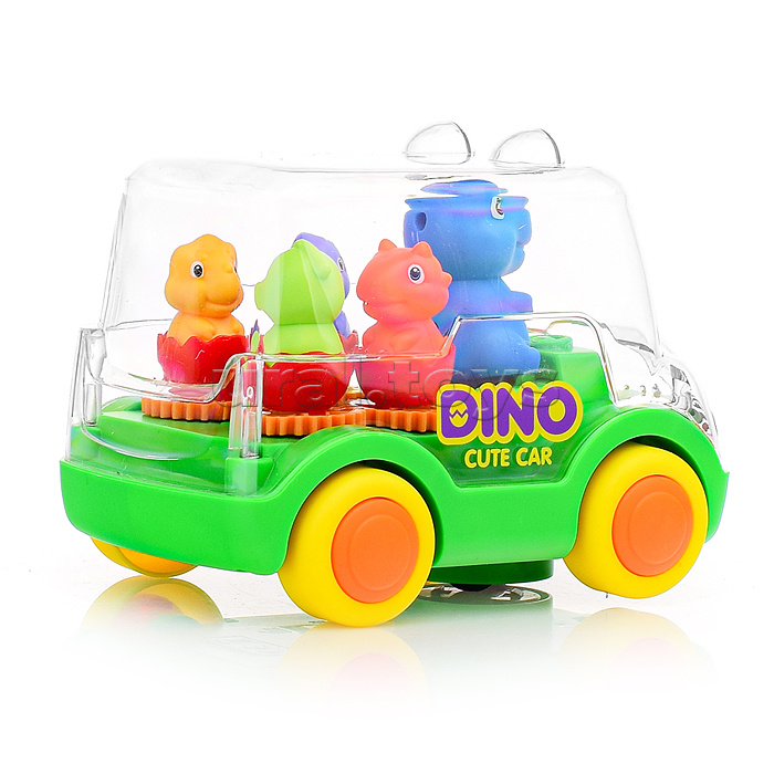 Машина с динозавриками, на батарейках. в коробке