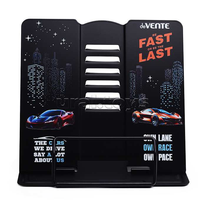 Подставка для учебников и книг "Fast Or Last" 20x19 см, металлическая окрашенная, вес 430 г, с противоскользящими ножками, с полноцветным рисунком, в пластиковом пакете с европодвесом