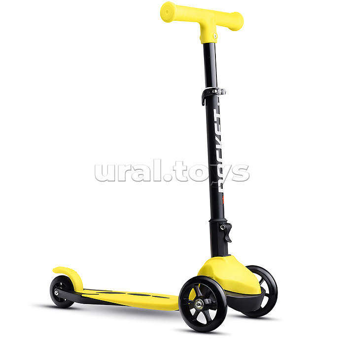 Самокат трёхколёсный ROCKET колёса PU, цвет желтый