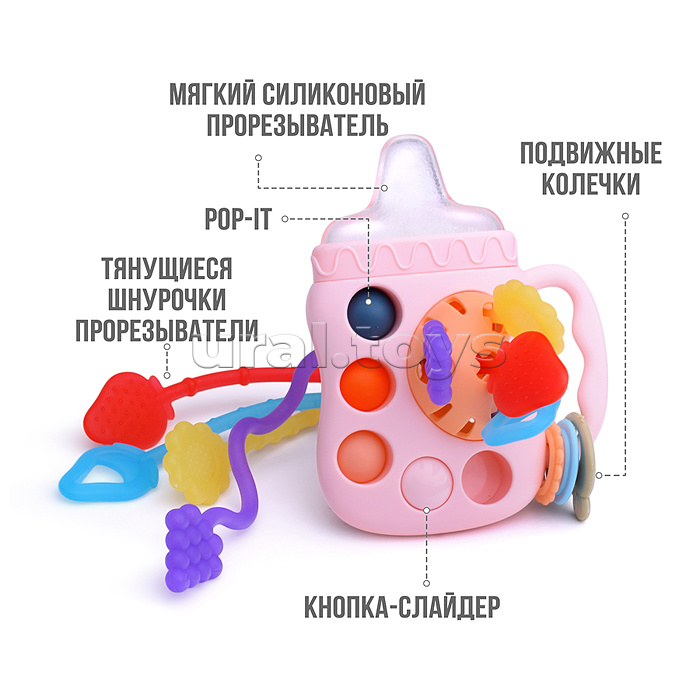 Погремушка-грызунок "Бутылочка" в пакете