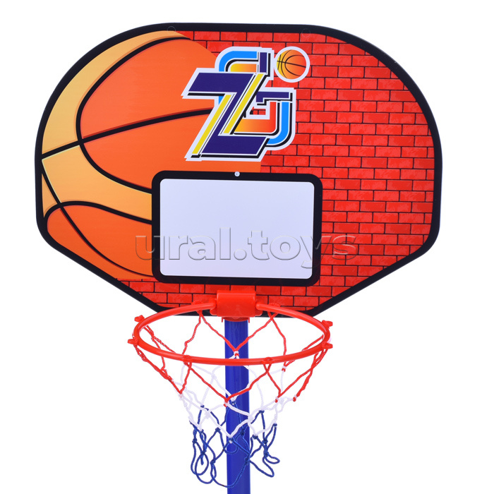 Ворота футбольные с баскетбольной стойкой, мячом и насосом, в коробке