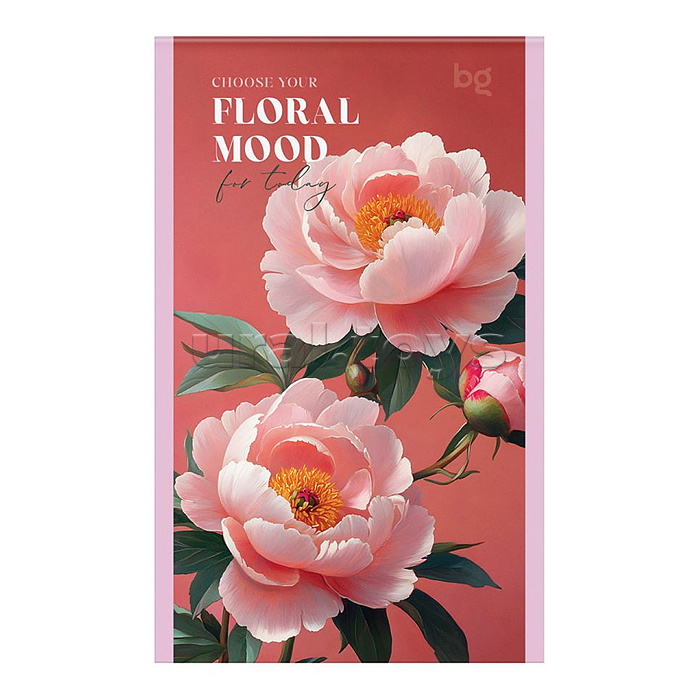 Блокнот А6 32л., на скрепке "Floral mood", блестки
