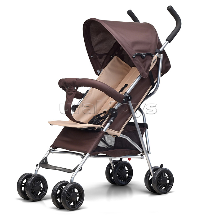 Детская прогулочная коляска-трость Prammy Brown, коричневый