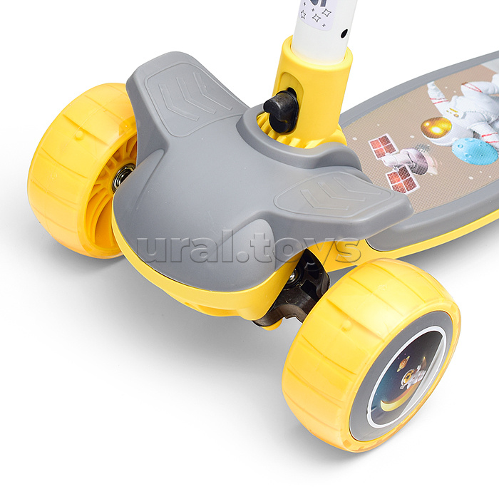 Самокат 3-х кол., желтый, PU, в коробке