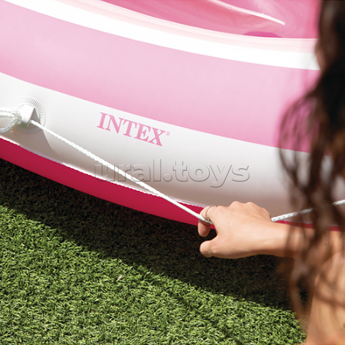 Матрас для плавания "Розовый рай" 257х135см, с навесом, 57804NP INTEX