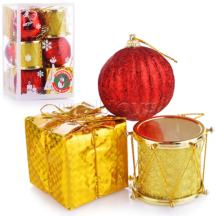 Набор новогодних украшений "Блестящая дымка" (12шт*4см) в коробке