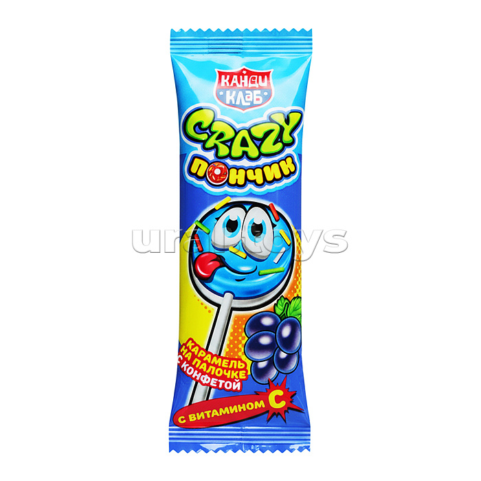 Карамель на палочке с конфетой "Crazy Пончик" ассорти 10г 30шт