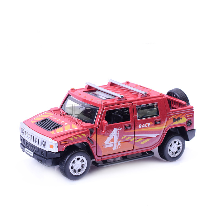 Машина металл Hummer H2 Pickup Спорт, 12 см, (двер, багаж, красный) инерц, в коробке Машина металл Hummer H2 Pickup Спорт, 12 см, (двер, багаж, красный) инерц, в коробке