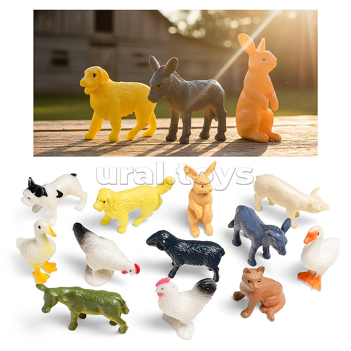 Набор животных "Домашняя ферма-1" (в ассортименте) в пакете