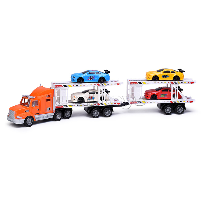 Автовоз "Автотехнодрайв" с гоночными авто, в коробке