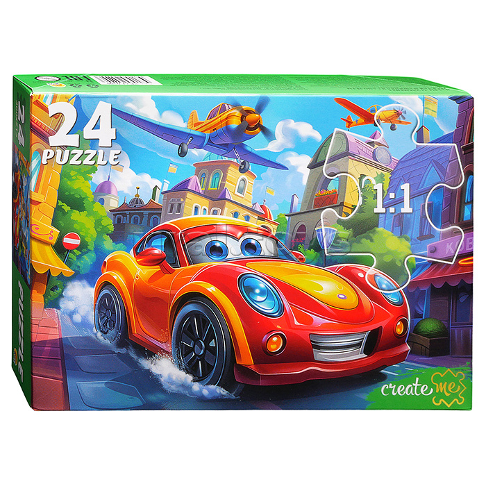 Макси-пазлы 24 "Веселая машинка и самолеты"