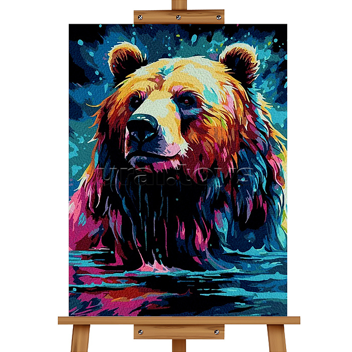 Картина по номерам "Бурый медведь" 40*30 см.