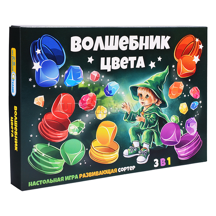 Настольная игра в коробке "Сортер. Волшебник цвета" Настольная игра в коробке "Сортер. Волшебник цвета"