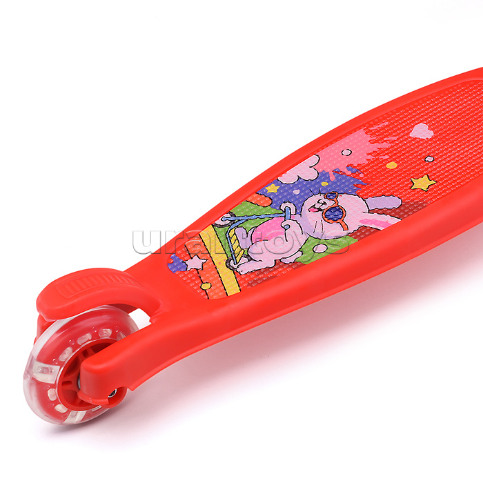 Самокат трёхколёсный ROCKET колёса PU, цвет красный