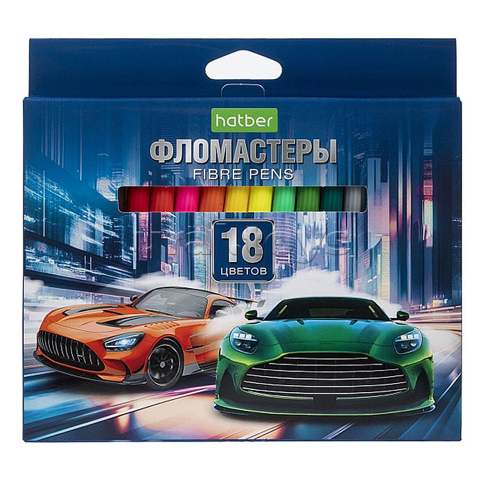 Фломастеры 18 цв. "ЭКО" "Дрифт" в картонной коробке с европодвесом