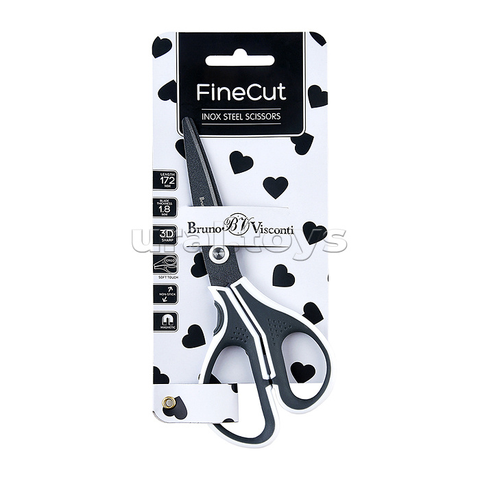 Ножницы с тефлоновым покрытием "Finecut" 17.2 см. (эргономичные ручки)