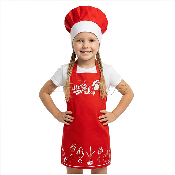 Набор "Шеф-повар" (20 предметов) (фартук, колпак,посуда) красный