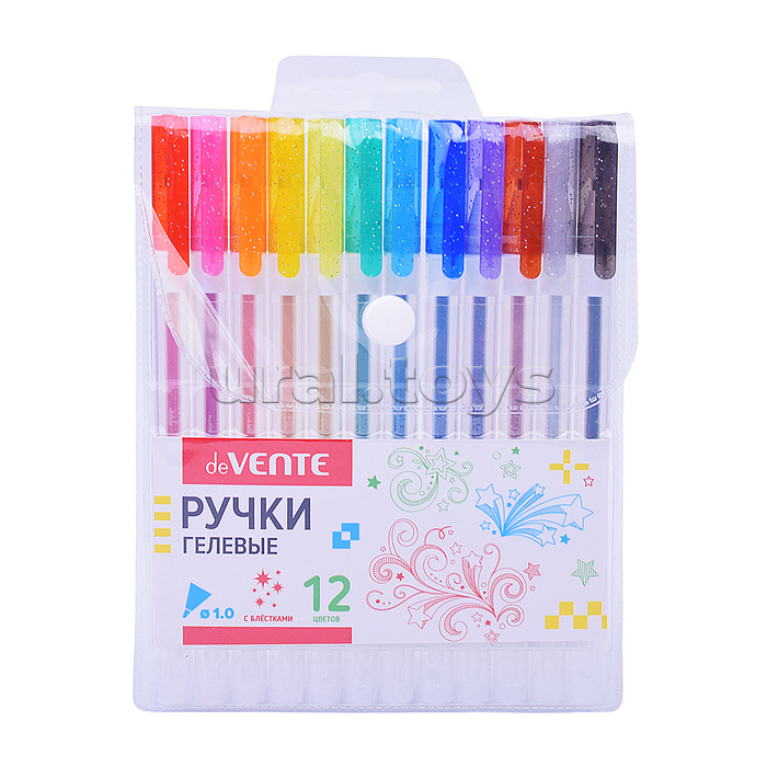 Набор ручек гелевых "Hit Glitter" 12 цветов с блестками