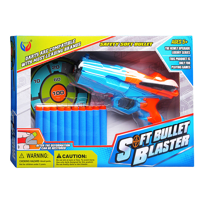 Набор Тир "Попади в цель!" с мягкими пулями и мишенью, в коробке