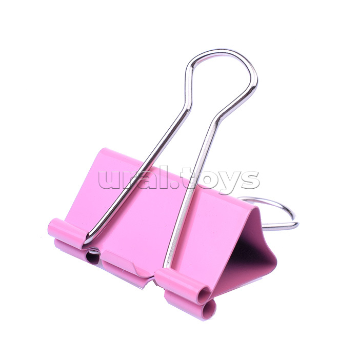 Зажим для бумаг "Pastel" металлический (41 мм) толщина скрепления до 17 мм, цветной ассорти, 12 шт в картонной коробке