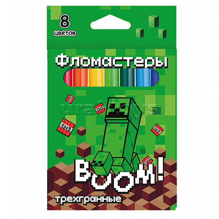 Фломастеры "My Game" 8 цв. треугольные, в картонной упаковке с европодвесом