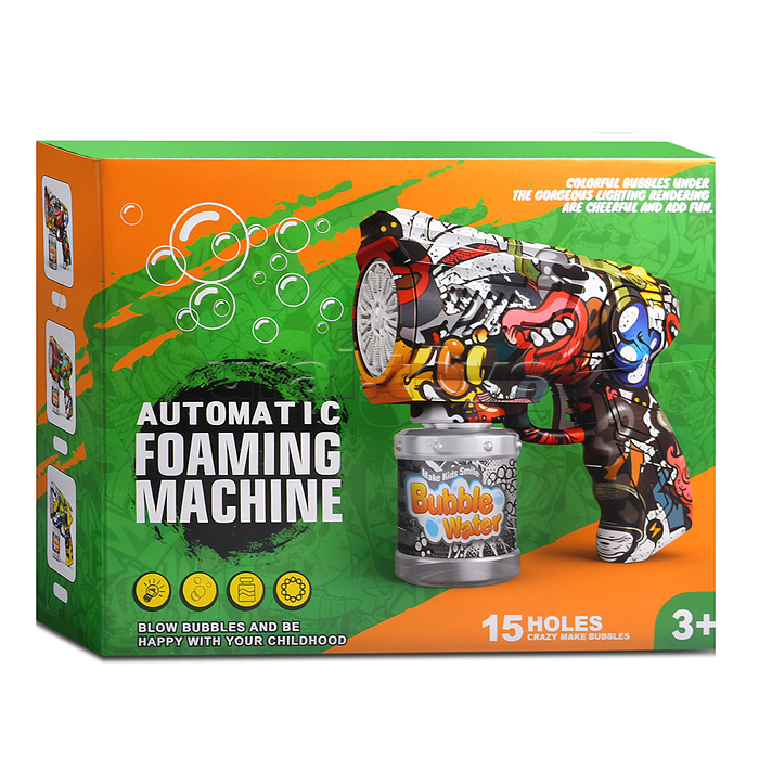 Бластер для мыльных пузырей YD6701A "Граффити пузырь" в коробке