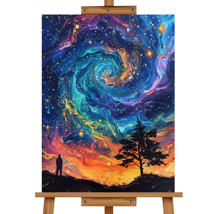 Мозаика алмазная "Цветной ураган" (светится в темноте) 40*30 см.
