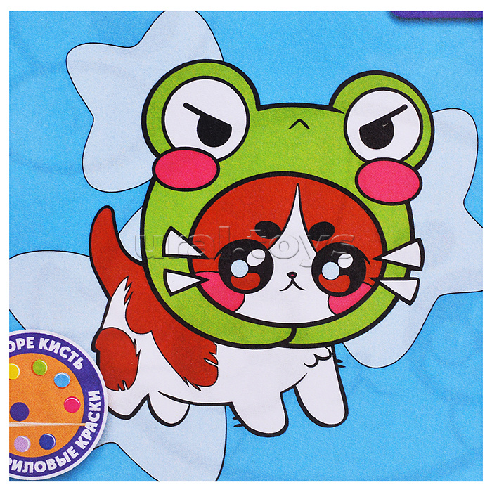 Картина по номерам "Котёнок в шапке" 15х15см