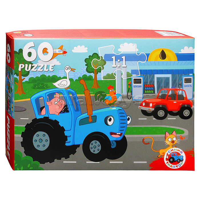 Пазлы 60 "Синий трактор"