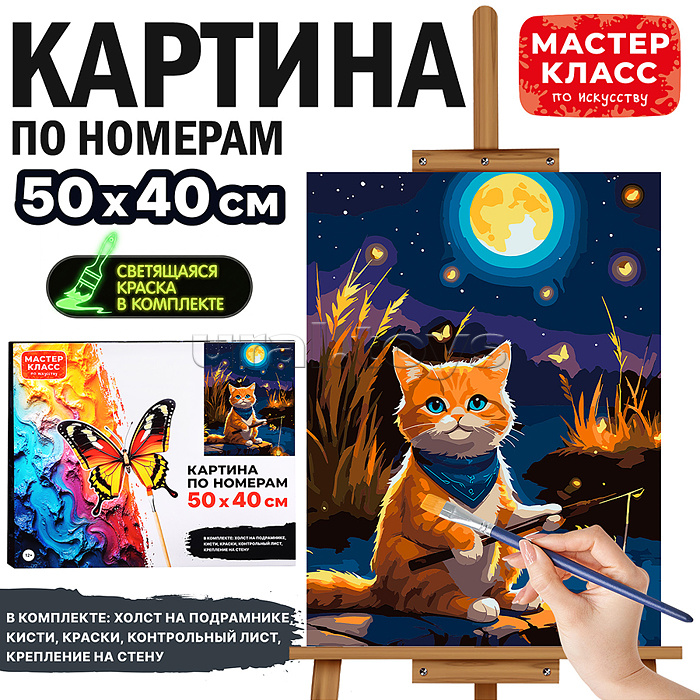 Картина по номерам "Рыбалка при луне" 50*40 см