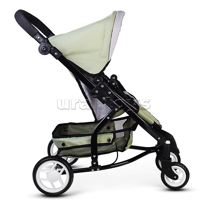 Коляская кукольная металлическая, с корзиной, цвет серо-зеленый