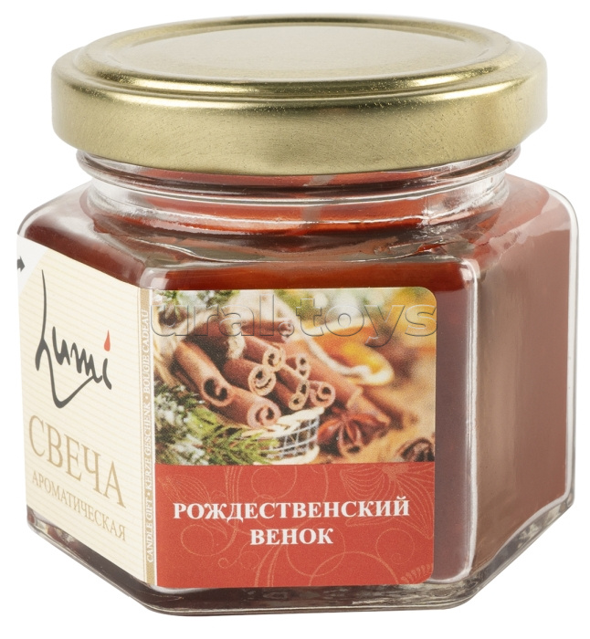 Свеча ароматическая в банке "Рождественский венок" 5х6 см, 1 шт. с держат. Свеча ароматическая в банке "Рождественский венок" 5х6 см, 1 шт. с держат.