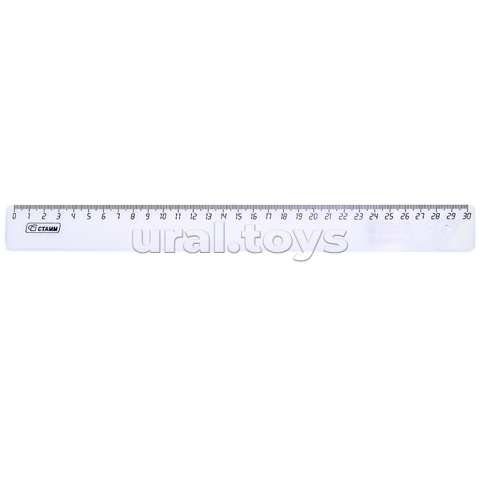 Линейка 30см прозрачная б/цв