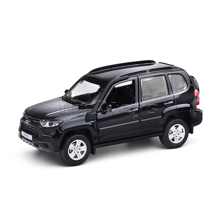 Машина металл LADA NIVA travel 12 см, (двери, черный метталлик) инерц., в коробке