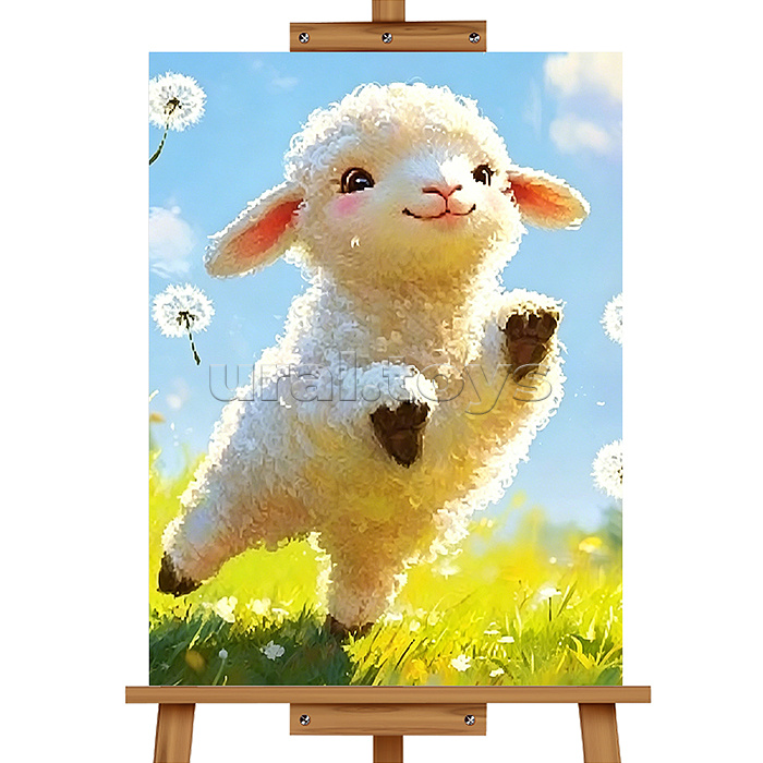 Картина по номерам "Радостный барашек" 40*30 см.